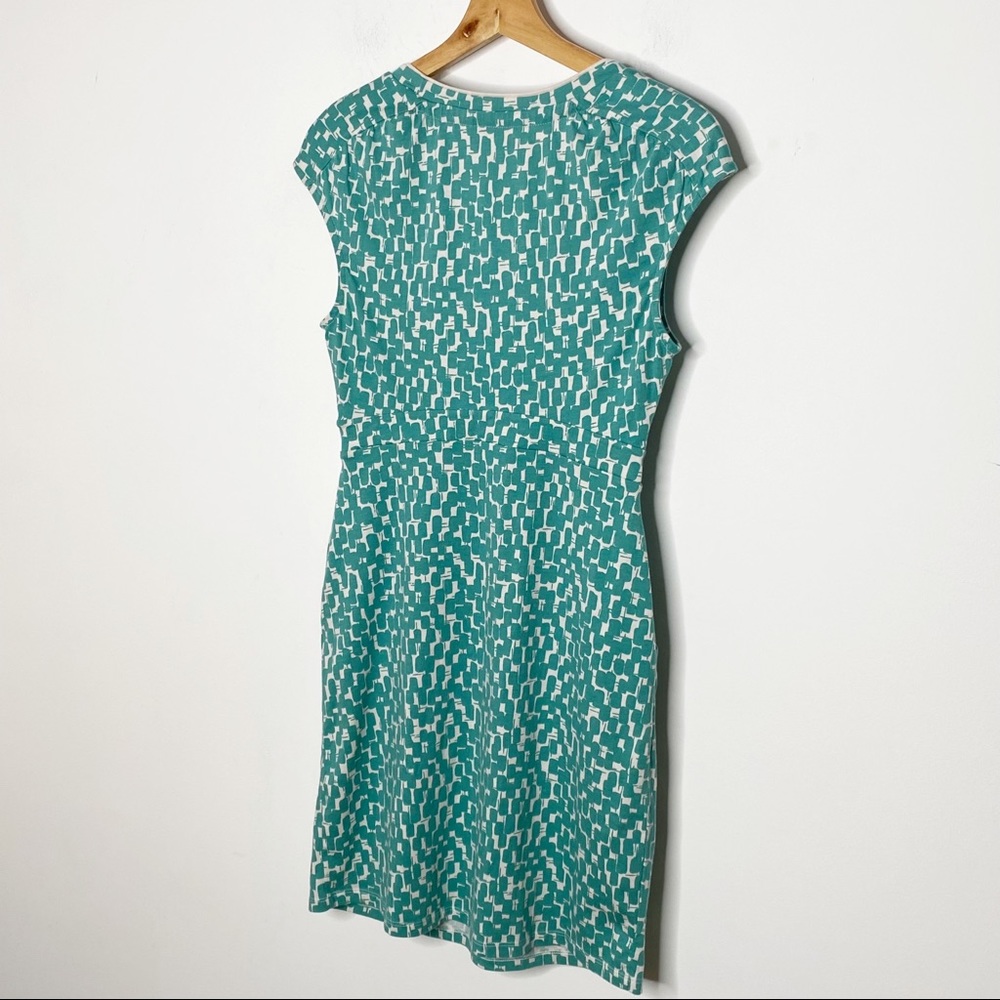 Boden Green Printed Cap Sleeve Jersey Knit Dress - Picture 6 of 9